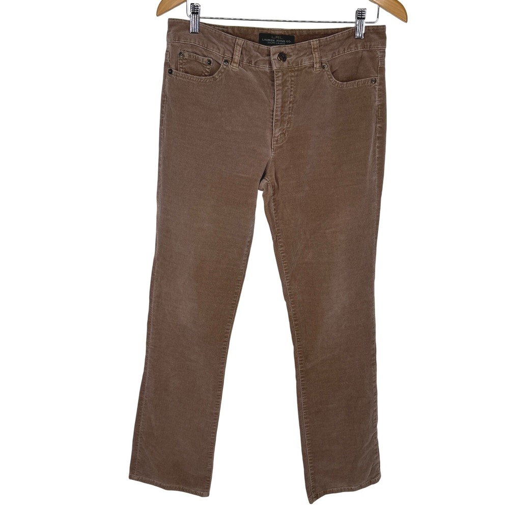 Ralph Lauren Womens Corduroy Pants Size 6 Brown Straight Leg Casual Old Money